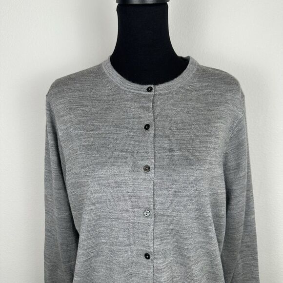 Muji Cardigan Womens Extra Large Grey 100% Wool Washable Japan Minimalist Casual - Picture 2 of 13